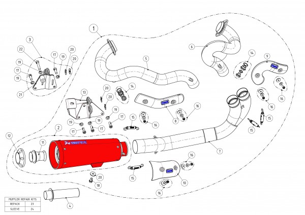 Akrapovic Auspuffdämpfer (ohne Anbaumaterial)