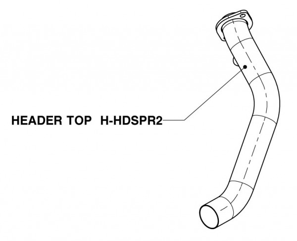 Akrapovic Krümmerbogen Edelstahl- V4A, oben