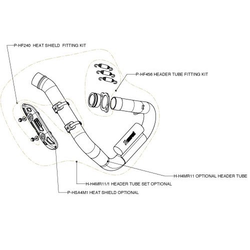 Akrapovic Krümmerbögen- Edelstahl- V4A ohne Hülsen & Flansche, mit Expansionskammer