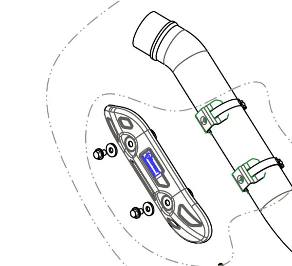 Akrapovic Carbon Hitzeschild mit Anbaumaterial