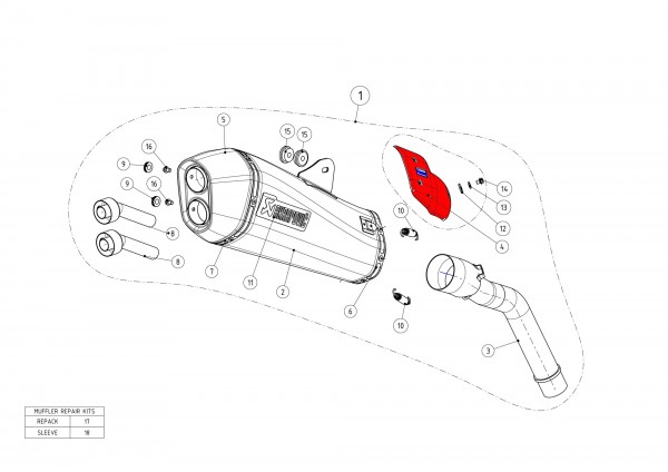 Akrapovic Carbon Hitzeschild mit Anbaumaterial TRIUMPH Tiger 800 XC/XR/XRx/XCx/XRT/XCA