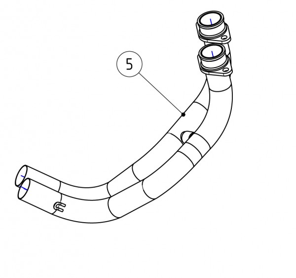 Akrapovic Krümmerbögen- Edelstahl- V4A mit Hülsen & Flansche